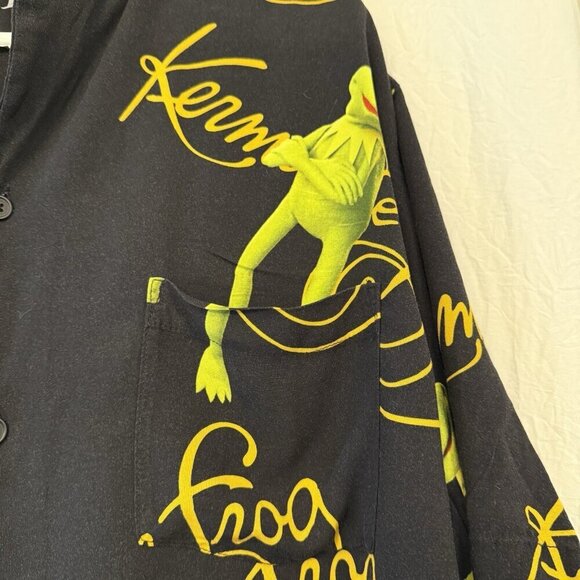 Disney Kermit the Frog Men’s XXL Button Up Shirt PBS Sesame Street The Muppets - Picture 4 of 13